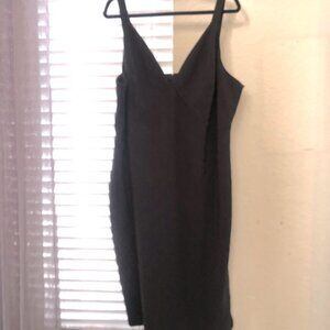Black V Neck / Bra Cup Sexy Sleeveless Dress